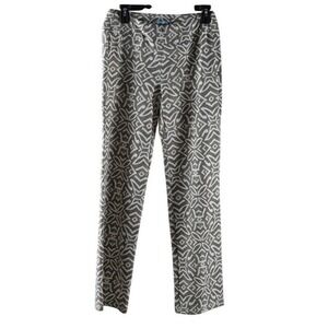 J.McLaughlin Carmel Pant Tan Cream Nile Geo Geometric Straight Leg Small NWT
